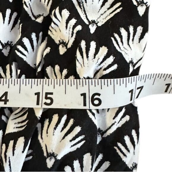 J. Crew Re-Imagined Midi Dress with Ruffle Curved Hem. Black/White Pattern Sz 14 - Picture 4 of 9